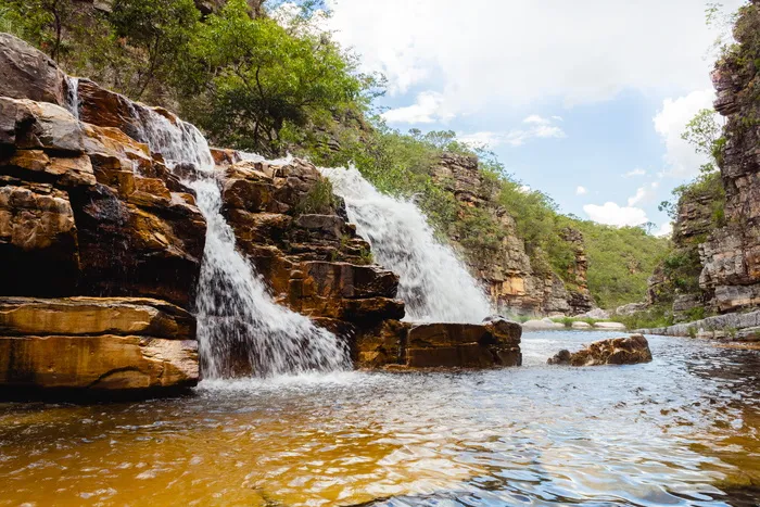 自然，河流，水，户外，瀑布，湖泊，巴西，悬崖