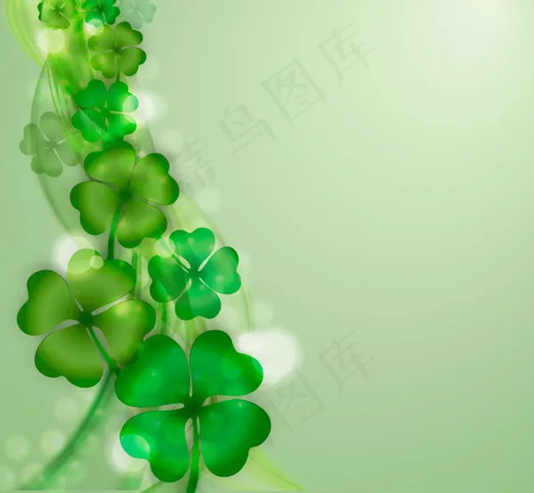 幸运四叶草背景矢量素材下载ai矢量模版下载