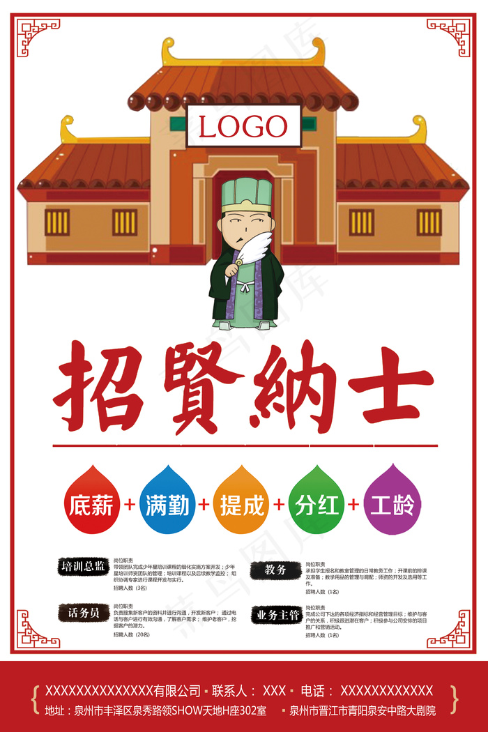 卡通创意企业公司招聘海报psd模板(7087X10630(DPI:300))psd模版下载
