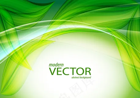 绿色流线型树叶 绿色流线型树叶