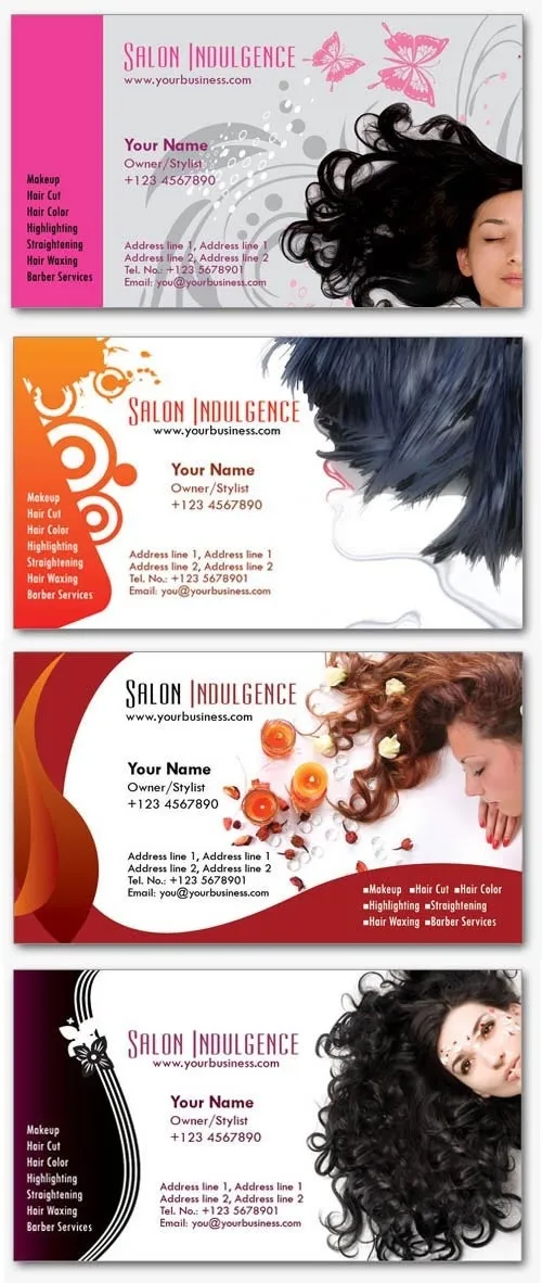 4款美发名片模板(1050X600(DPI:300))psd模版下载