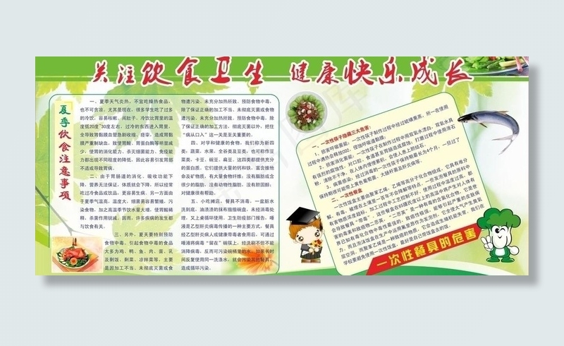 关注饮食卫生健康快乐成长图片cdr矢量模版下载