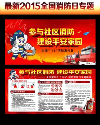 2015年全国消防日专题展板