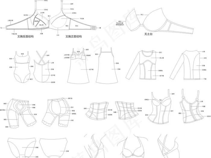 内衣效果图图片cdr矢量模版下载