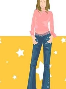 牛仔裤美女矢量2