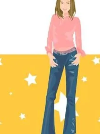 牛仔裤美女矢量2