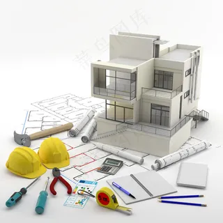 建筑平面图与3D别墅模型 建筑平面图与3D别墅模型