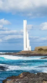 海岸的建筑高清摄影图片