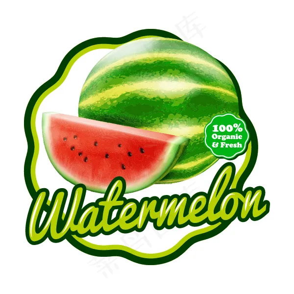 矢量西瓜标签ai矢量模版下载