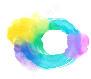 水彩墨迹笔触笔刷PNG透明免扣素材