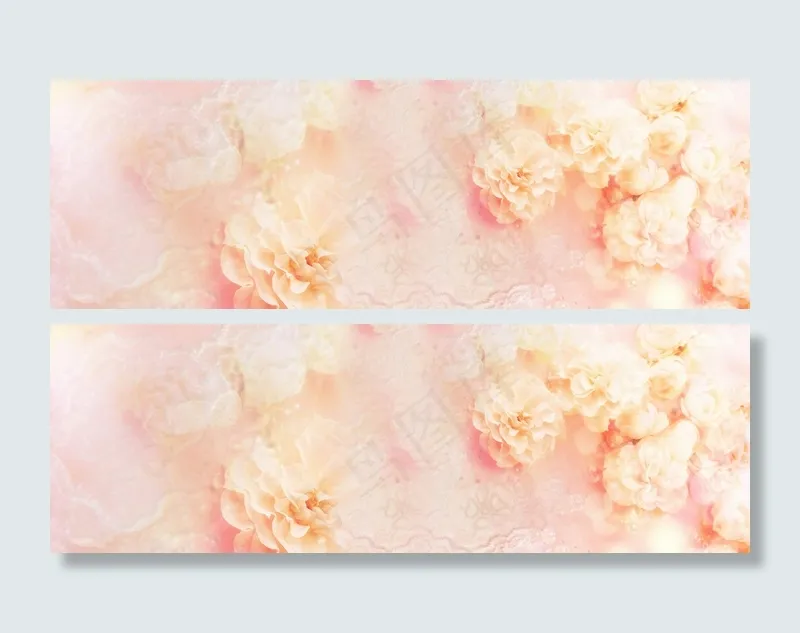 粉色花卉唯美背景banner　