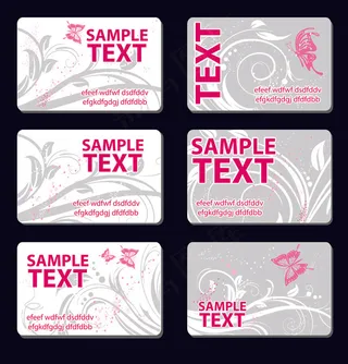 花纹蝴蝶卡片模板矢量素材