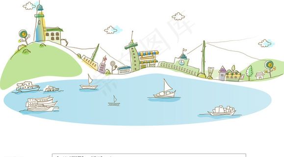 矢量城市插画图片