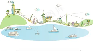 矢量城市插画图片