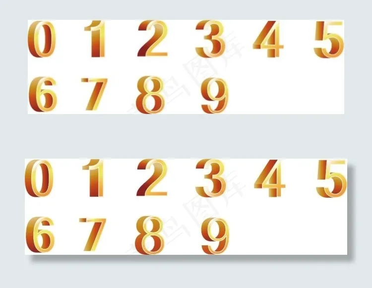 矢量金色数字ai矢量模版下载