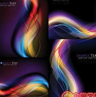 超酷动感幻彩光线背景矢量素材