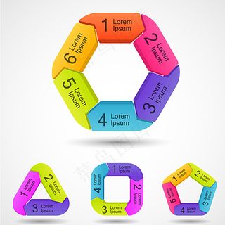彩色多边形信息图图片