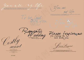 8款婚纱照类字体排版设计PSD素材