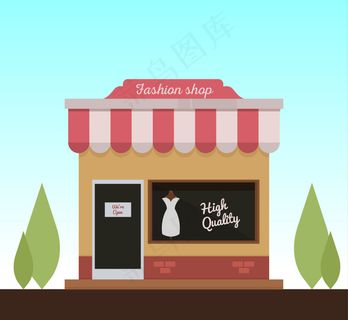 卡通矢量小商铺素材