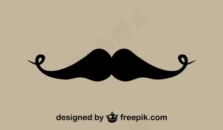 复古的绅士胡子简约图标
