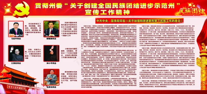 全国民族团结展板(8189X3717(DPI:80))psd模版下载
