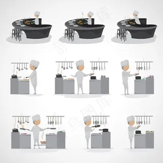 卡通厨师矢量素材