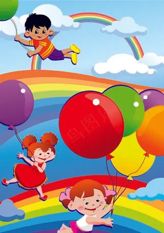 儿童卡通插画矢量矢量素材