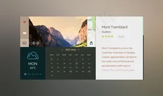 扁平风格日历界面设计PSD素材