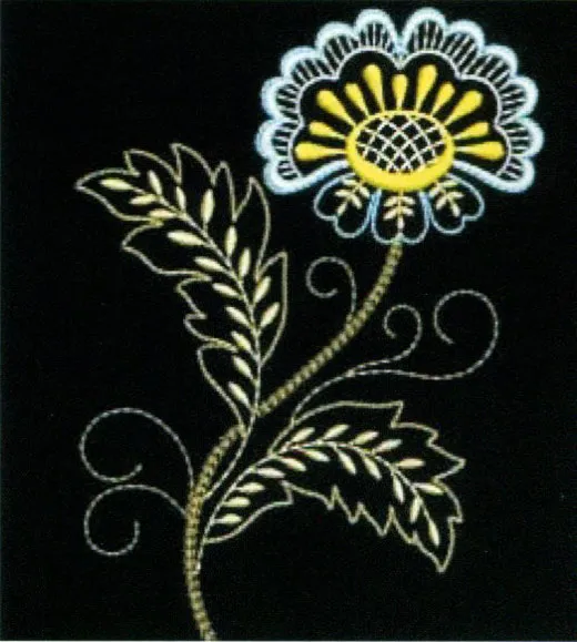 绣花 花卉 藤蔓 家纺 免费素材