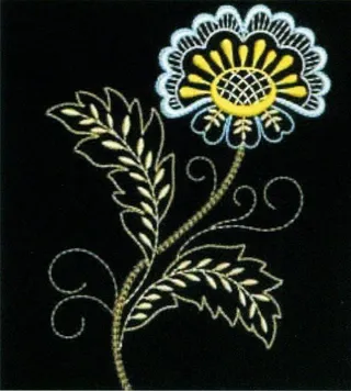 绣花 花卉 藤蔓 家纺 免费素材