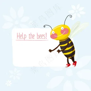 卡通蜜蜂背景矢量素材