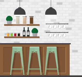 矢量卡通餐厅场景