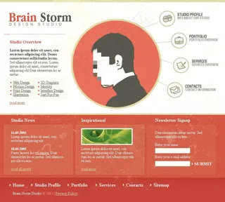 个性红色背景网站psd模板