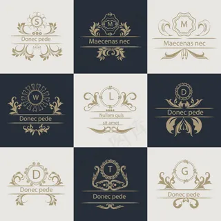 精美欧式字母花纹矢量素材