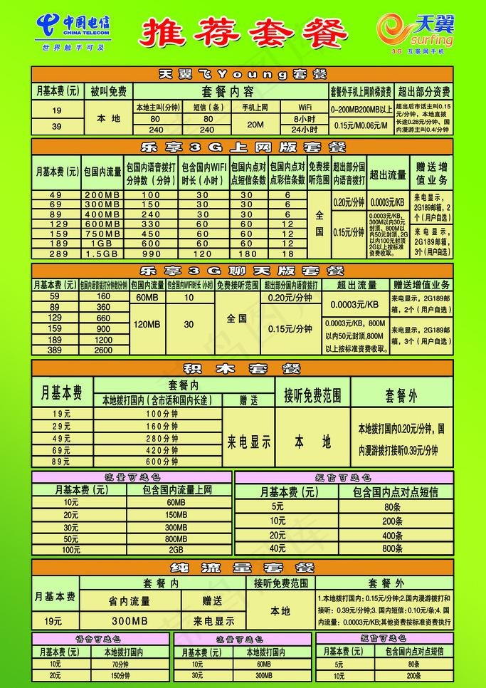 天翼套餐图片(4724X7086(DPI:200))psd模版下载