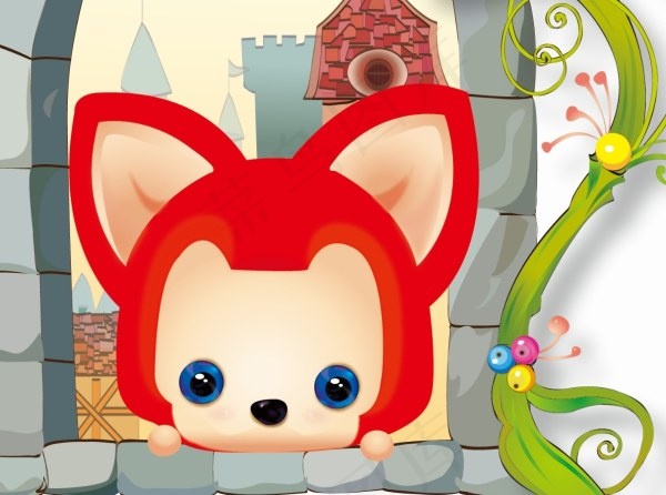 漫画阿狸矢量图 AI