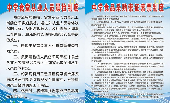 学校食堂制度图片cdr矢量模版下载