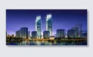 建筑夜景效果图图片