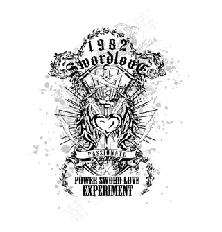 刀剑心锁钩创意图AI下载免费下载