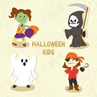 万圣节卡通儿童素材