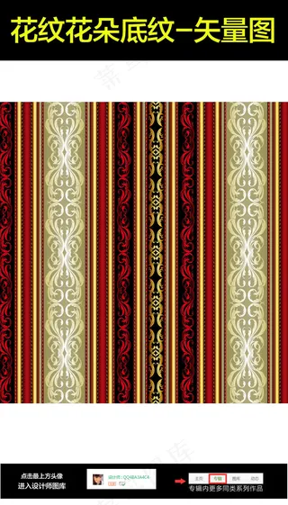 金色欧式花纹装饰底纹矢量图