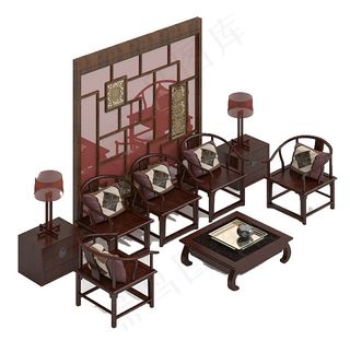 实木座椅桌子素材