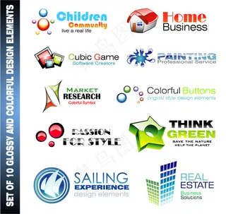 web2.0风格logo模板矢量素...