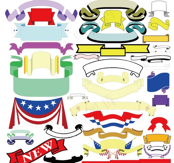 装饰飘带缎带角边荣誉图片