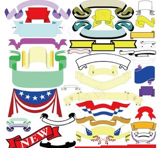 装饰飘带缎带角边荣誉图片