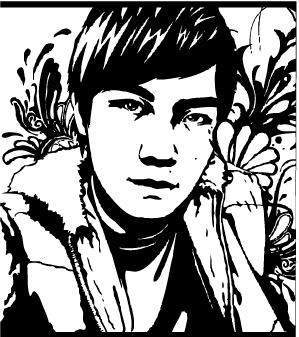 真人卡通版的肖像画Q矢量马