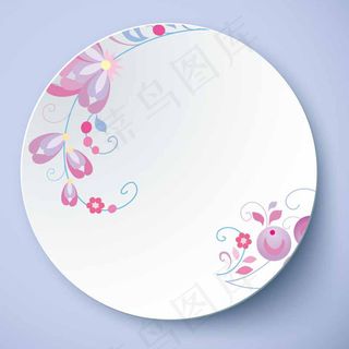 简约盘子花纹图案