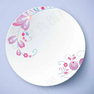 简约盘子花纹图案