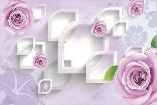 baby壁画紫色玫瑰