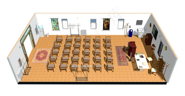 会议室3D效果图 会议室3D效果图
